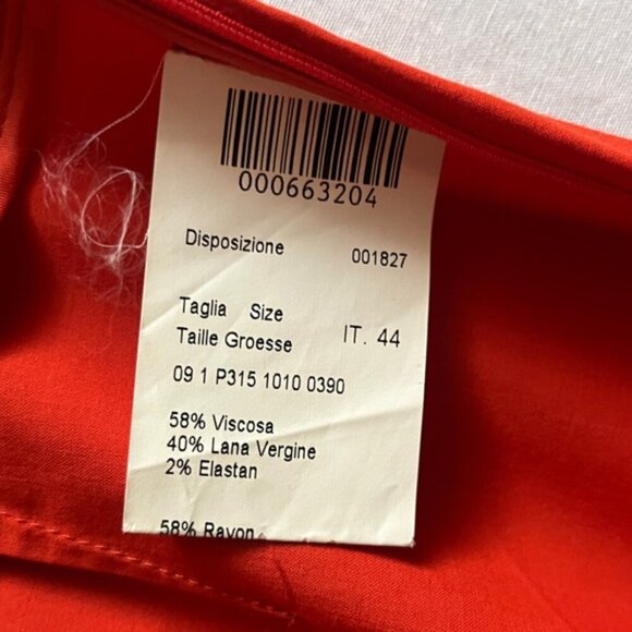 Piazza Sempione Audrey vibrant orange wool rayon blend taper pants Sz 30" - Picture 7 of 13